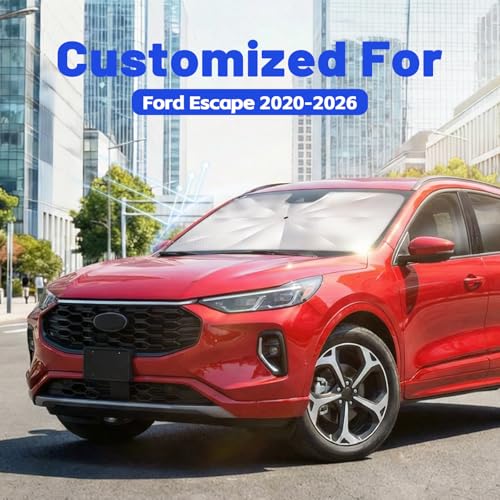 Image of Car Windshield Sun Shade for Ford Escape 2020-2026 -[Reflective Coated Fabric] Sunshade Umbrella for Front Window, Car Shades Sun Visor Keep Car Cool and Protects Interior, 1:1 Exact Fit