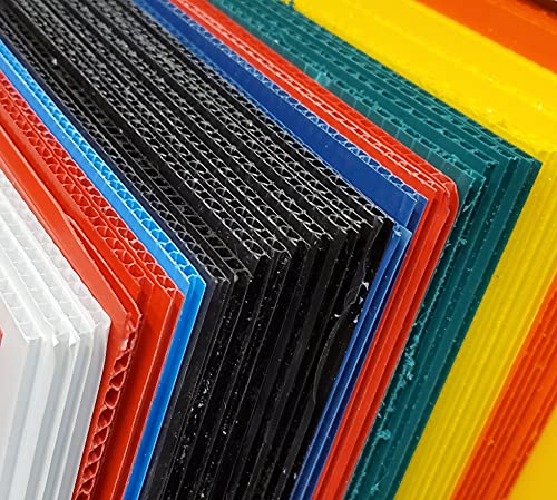 10 Pack Sibe-R-Plastics Corrugated Plastic Sheets-Sign 12' x 24' Vertical Assorted Colors