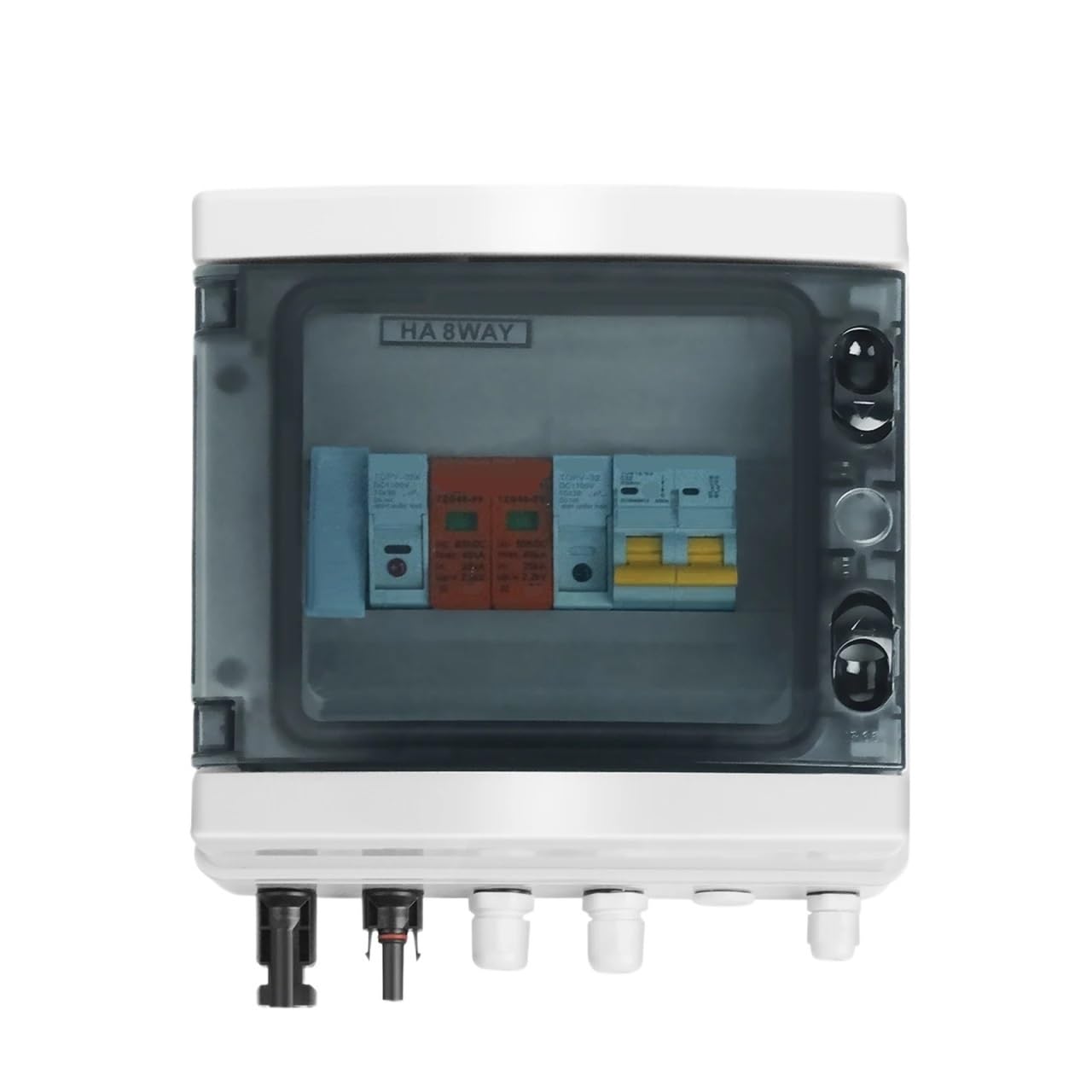 Solar-Photovoltaik-PV-Kombikasten mit Blitzschutz, 1 Eingang, 1 Ausgang, DC 600 V Sicherung, MCB SPD, wasserdichte Box IP65(40A DC MCB)