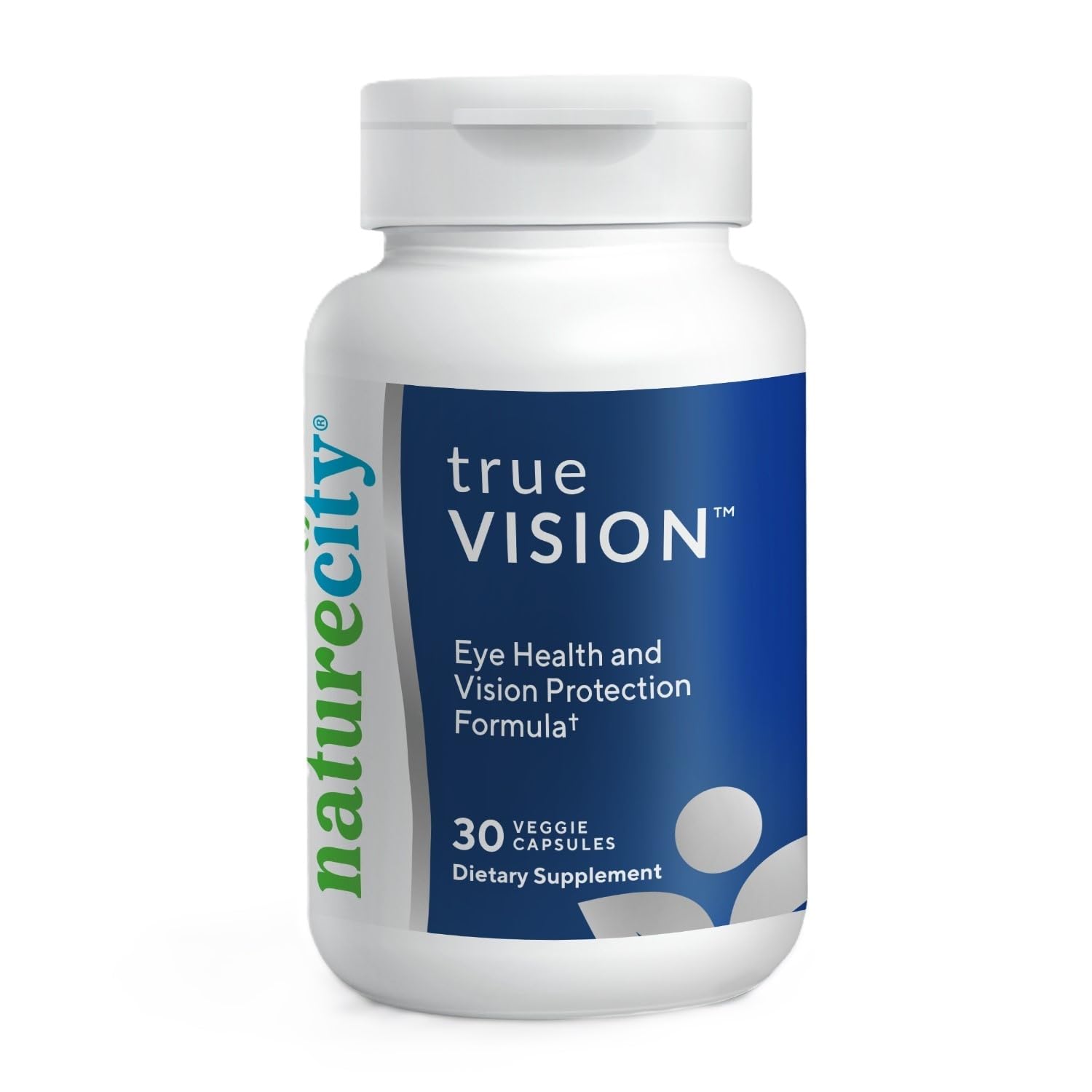 NatureCity True-Vision Eye Health Supplement - Plant-Based Lutein and Zeaxanthin with High Potency Saffron 20mg - Blue Light Protection, Support Central and Night Vision (30 Veggie Capsules)