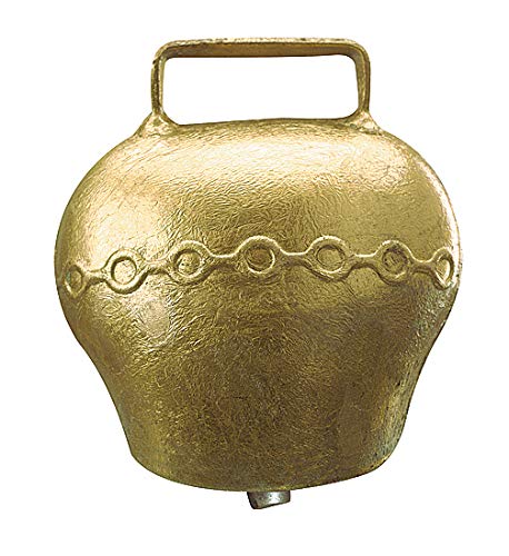 KAMER Cloche Ronde Acier Pour Bovins – Diamètre 185 Mm, Bronze, Solide Et Traditionnelle