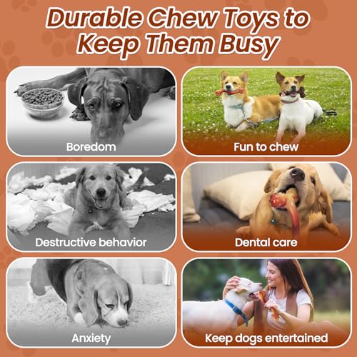 Image of WinTour Indestructible Dog Bones for Aggressive Chewers, Tough Dog Toys for Aggressive Chewers, Durable Chew Toys for Medium & Large Breed, Heavy Duty, Strong & Indestructible Bones for Super Chewers