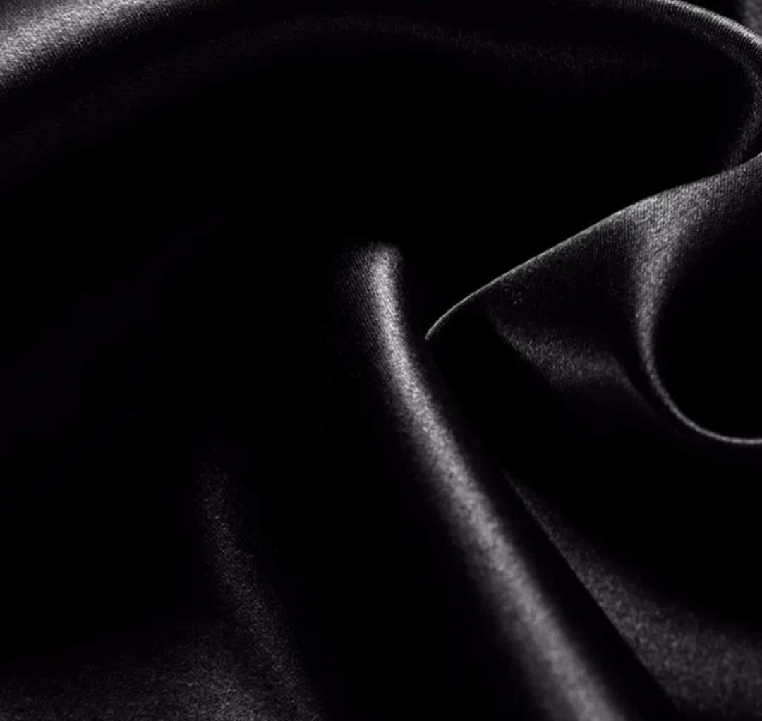 Yo Comfort Unstitched Japan Silky Satin Fabric for Dress, Garments, Pillow Cover, Scrunches | Plain Material With Silk and Shine (1M, Red) (1M, Black), Solid-image-35