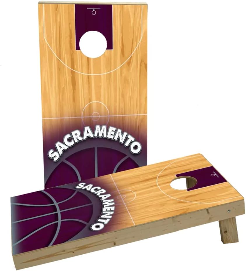 Basketball Sacremento Custom Cornhole Board Game Set