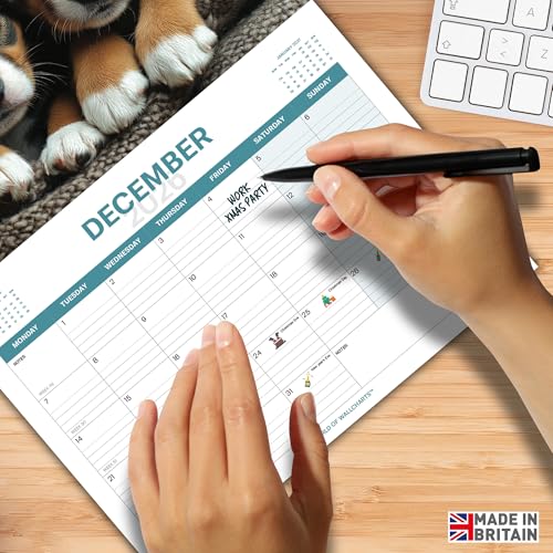 Dog Calendar 2026 – Cute Puppies Wall Calendar for Dog Lovers – Funny Puppy Organiser Planner, Adorable Pets Gift Idea, Family Wall Calendar 2026 UK with Cute Dogs & Puppies - Image 4