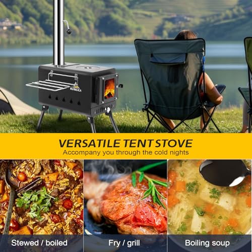 Kungka Black Wood Burning Tent Stove