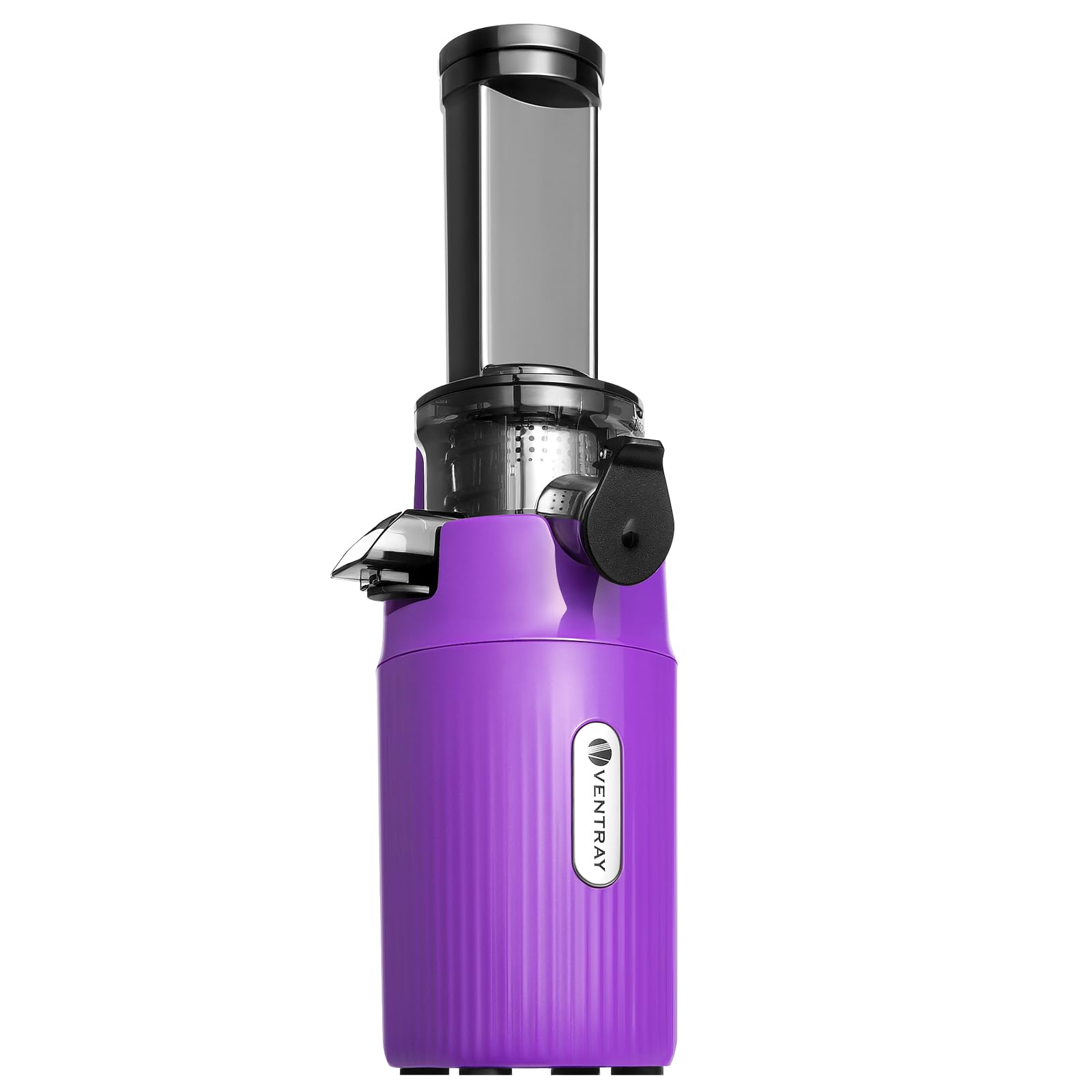 Ventray Ginnie Mini Cold Press Juicer, Small Slow Masticating Juicer for Vegetables and Fruits, High Juice Yield, Easy to Clean, Space-Saving, Fit for Personal/Travel/Picnic/Office - Purple