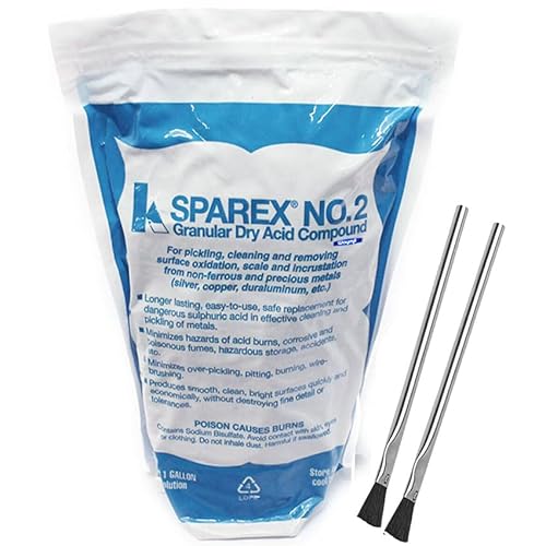 Waymil 2.5 Lbs Pickling Compound Sparex No 2 Clean Gold & Silver Oxidation With 2 brushes