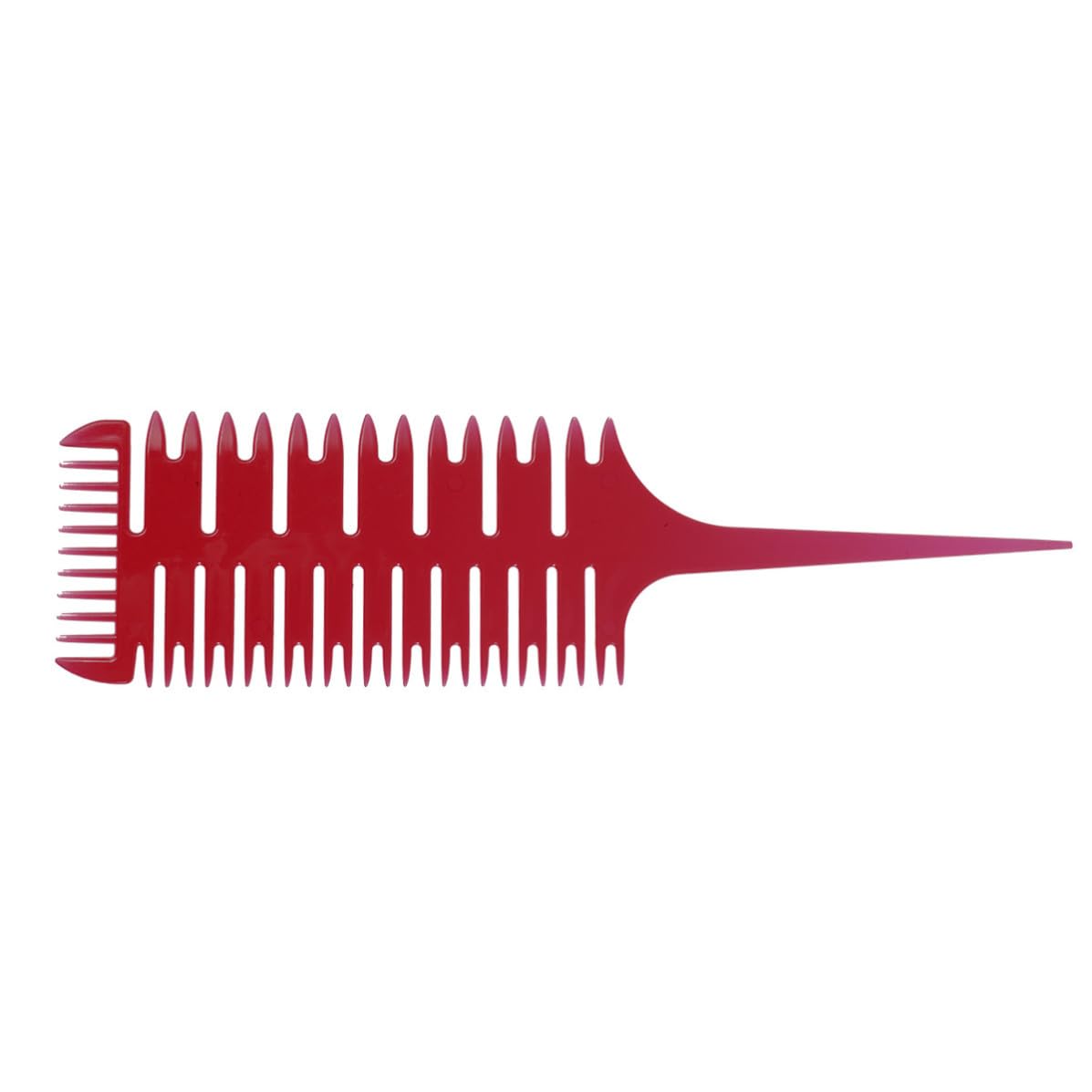 Hair Comb for Dyeing and Sectioning Red Fish Bone Shape