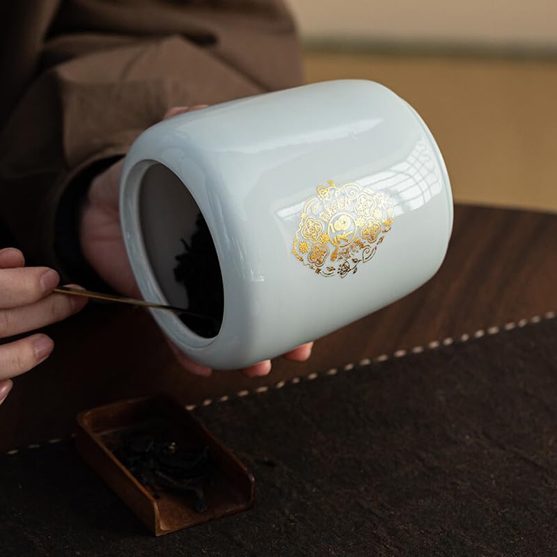 Pojemnik na herbatę, zestaw do herbaty ceramiczna puszka na herbatę chińska puszka na herbatę czarna herbata zielona herbata biała herbata Pu'er puszka do przechowywania herbaty słoik do przechowywani
