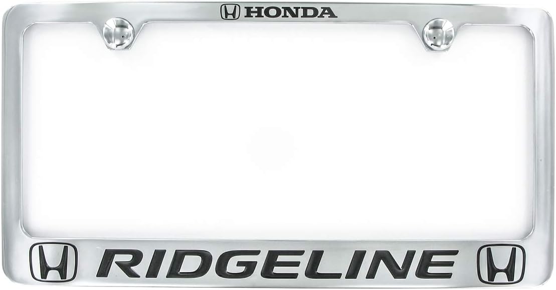 Honda Ridgeline Wordmark Chrome Plated Zinc Metal License Plate Frame Holder Wide Bottom Engraved 2 Hole