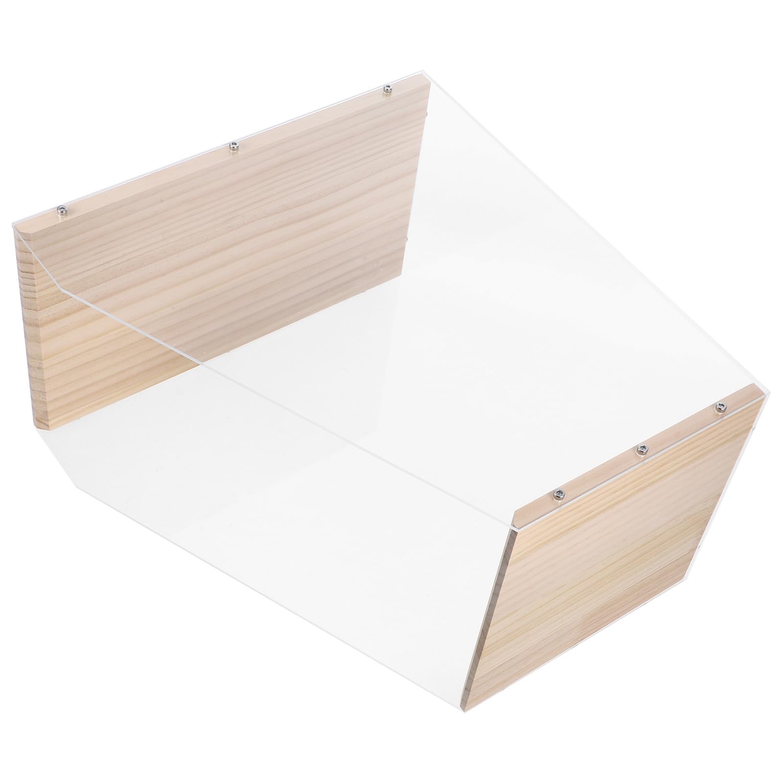 Garneck Porta Dischi Vinile Scatola Organizer Multiuso Design Trasparente in Legno e Acrilico Supporto da Scrivania per CD, Libri e Vinili per Decorazione Casa Contemporanea