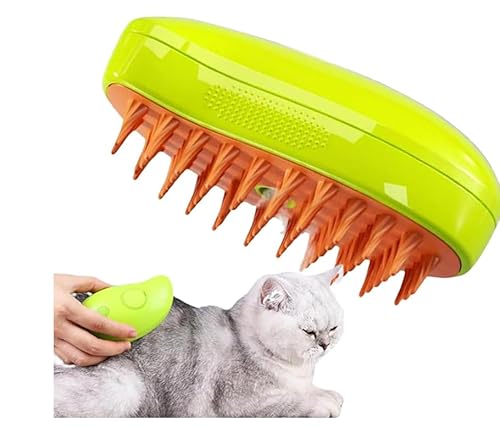 Escova para gatos 3 em 1 – 1/2 pçs escova autolimpante Stea- para gatos, escova de vapor recarregáve
