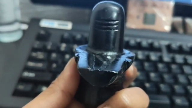 Figura Shiva Lingam de Piedra Negra 2.5 pulgadas miniatura 7