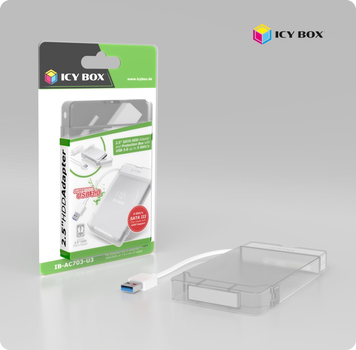 Icy Box IB-AC703-U3 Adapter SATA, Biały, 2.5"