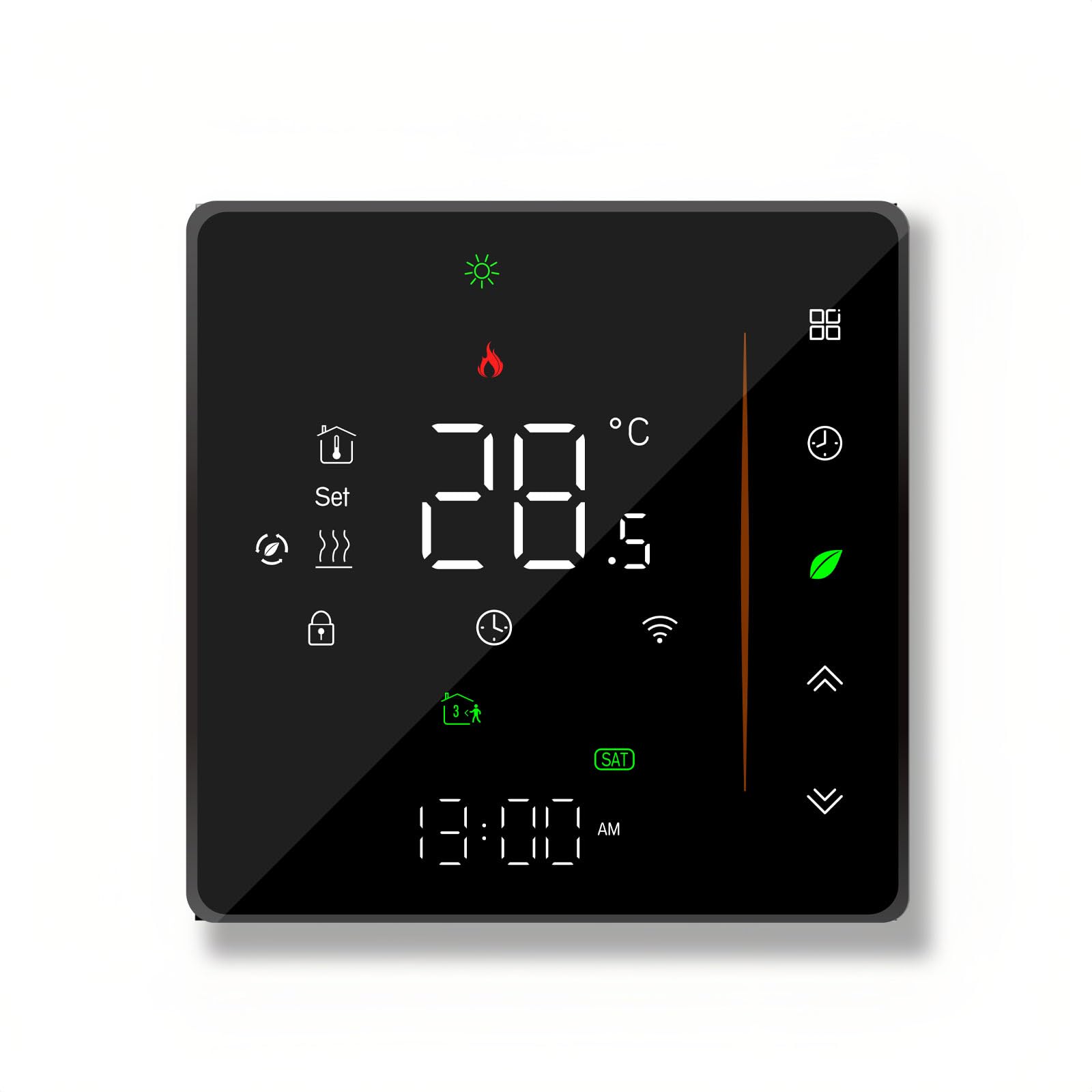 Caslant 006 Serie Wi-Fi Termostato - Termostato con Pantalla Táctil para Calefacción de Agua, Electricidad y Calderas - Control Remoto Desde Teléfono Móvil Compatible con Alexa, Google Home e IFTTT