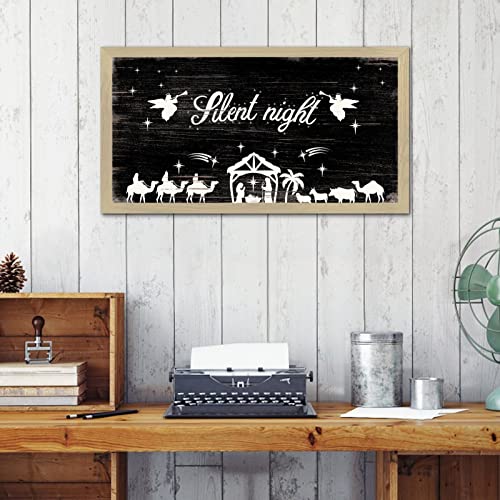Plaque en bois cuisine Merry Christmas cadre rétro