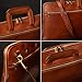 Time Resistance Slim Leather Briefcase - Italian Handmade Leather Laptop Bag for Men and Women (Cognac Brown)