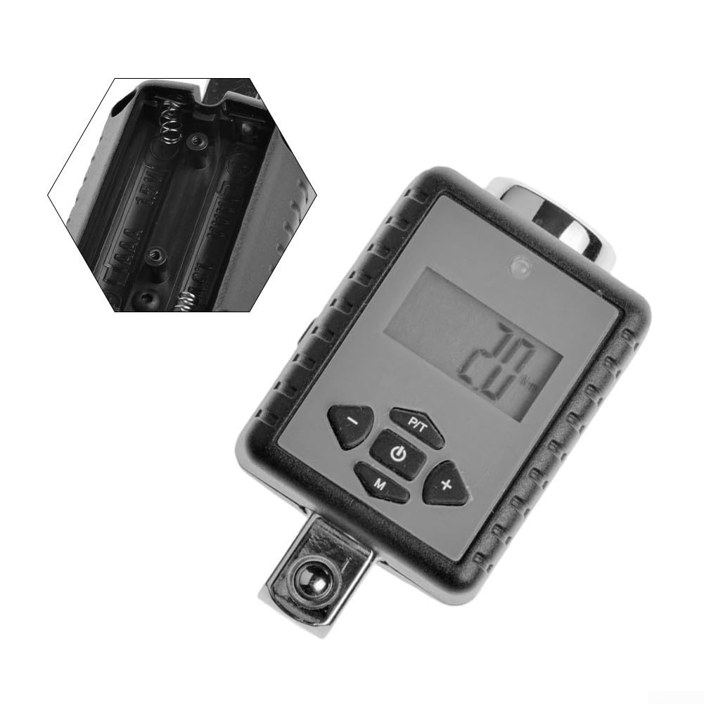 ReachMall Adaptador de llave dinamométrica digital de 1/2 pulgada 10-200 Nm, medidor electrónico para reparación de ruedas de coche, mantenimiento automotriz, acero gris (17-340 Nm)