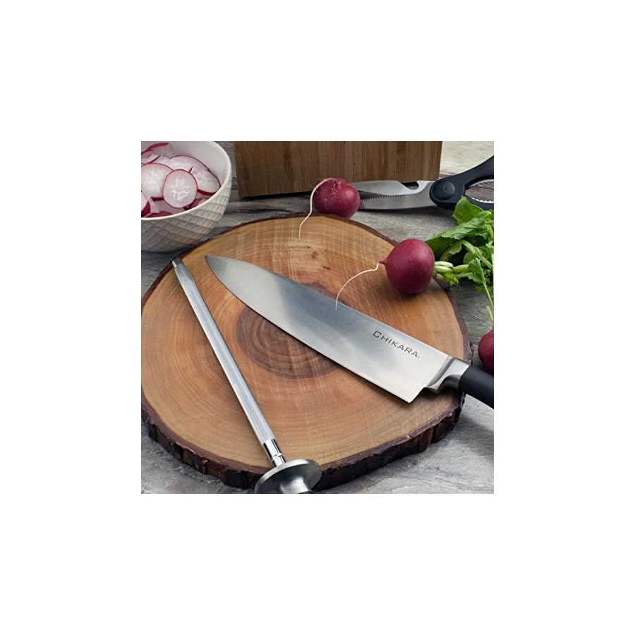 Ginsu-Chikara-Series-Fully-Forged-8-Piece-Japanese-Steel-Knife-Set--Cutlery-Set-with-420J-Stainless-Steel-Kitchen-Knives--Toffee-Finish-Block-07138DS Ginsu Chikara Series Forged 8-Piece Japanese Knife Set - Premium Cutlery Set with 420J Stainless Steel Kitchen Knives and Toffee Bamboo Block