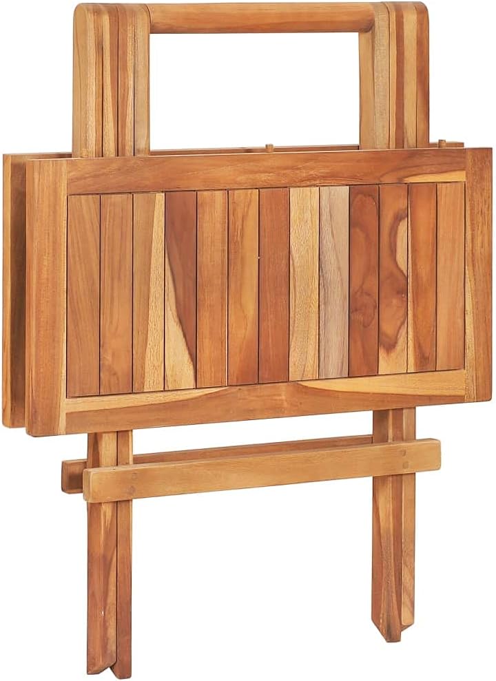 vidaXL Bistro Table Natural Teak Solid Teak Wood 23.6x23.6x25.6 in