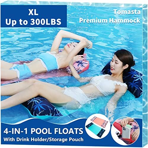 Pool Floats, Pool Floats Adult XL Premium Pool Hammock with Mesh Floats Adult Beach Toys, Floats for Swimming Pool Inflatable Pool Float Accessories up to 300LBS for Adults