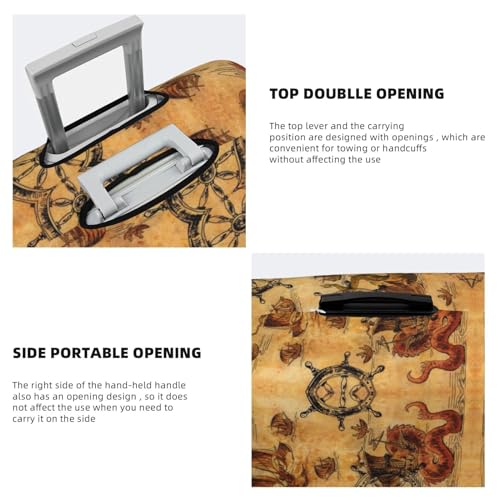 Vintag Ancient Sailboats Luggage Cover Washable Elasticated Luggage Covers for Suitcase TSA Approved Stylish Scratch Resistant Luggage Case Protector4