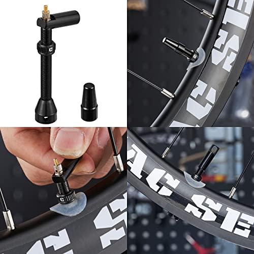 Image of Corki Cycles Tubeless Presta Valve Stem 40 44 55 60 80 100mm with 2PCS Valve Core and 2PCS Remover Tool (Black Red Gold Rainbow)