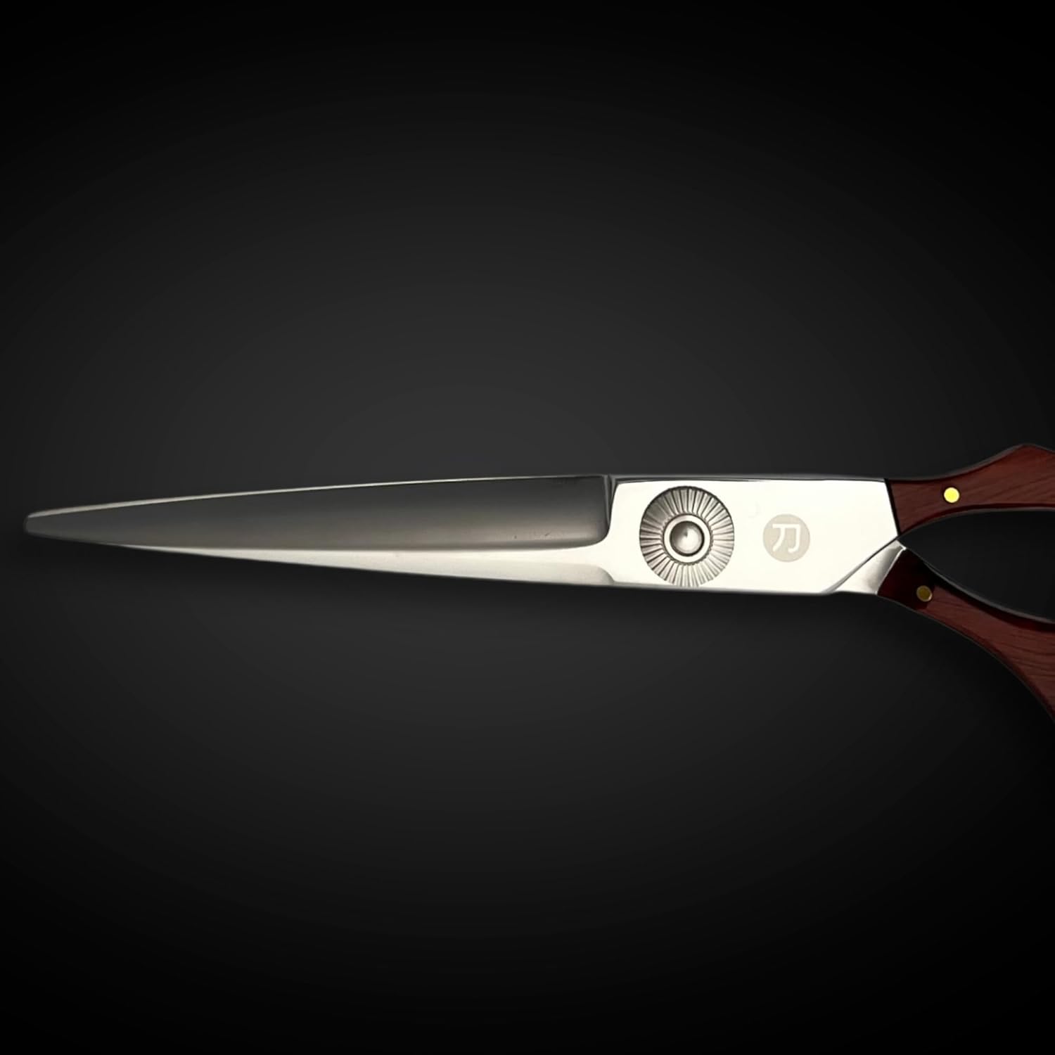 Saki Shears Kigumi Professional 6" Hair Cutting Shears - Sword Style Blade with Wood Accent Finger Holes - 440C Stainless Steel for Hairdressers and Barbers (Brown)