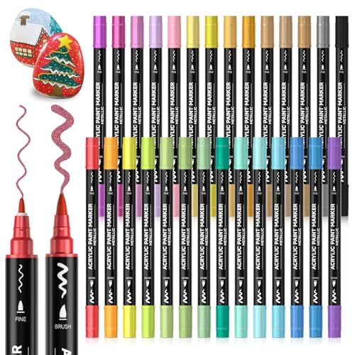 Amazon | Shuttle Art アクリルマーカー メタリックカラー ブラシ