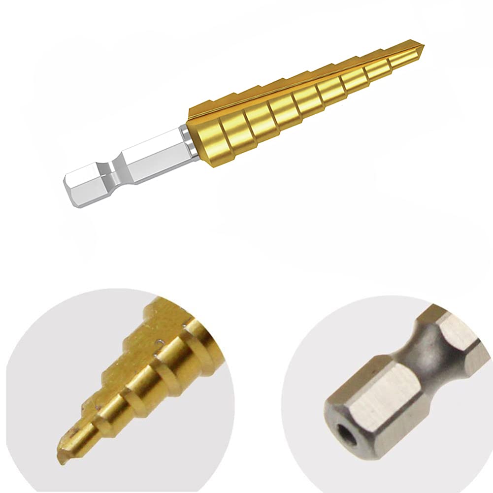 GOONSDS Lot De 3 Forets étagés En Acier Rapide HSS Pour Percer Les Trous En Métal, Kit D'outils électriques