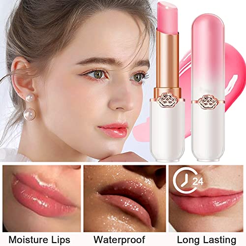 Evpct 2Pcs Peach Tinted Lip Balms Ph Lip Color Changing Lipstick Balm Stain Gift Set Queen For Women Girls Korean Mood Long Lasting Color Change Light Pink Lipstick Lip Tint Makeup Lip Plumper Gloss #TOP4