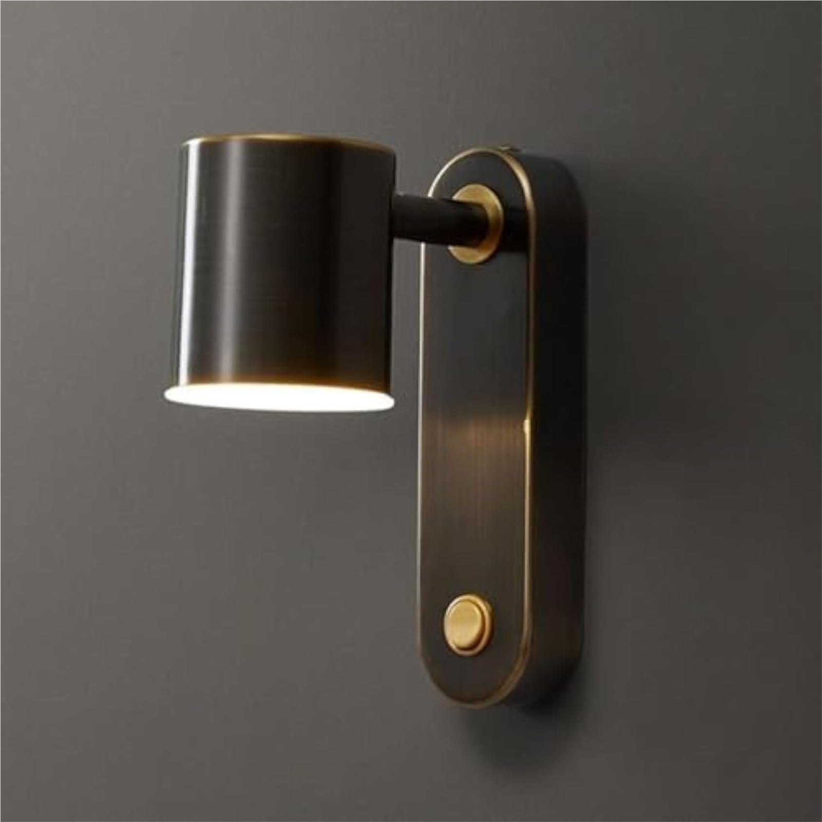 Regulowana lampa do czytania przy łóżku, montowana na ścianie, z włącznikiem/wyłącznikiem, 7 W, ściemnialna, kinkiet, 3 tryby kolorów, oprawa szczotkowana miedź, do użytku wewnątrz