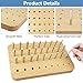 Choonjin 36-Hole Wooden Peg Board for Finger Dexterity, Wood Hand Therapy Pegboard with 4mm/6mm/8mm Pegs, Occupational Therapy Toys, to Improve Fine Motor Skills and Hand-Eye Coordination (1)