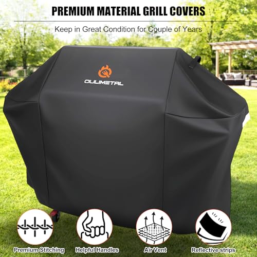 Image of QuliMetal 72 inch BBQ Grill Cover | 600D Waterproof Cover for Large Outdoor Gas,Compatible with Weber,Char-Broil,Nexgrill,Monument,Dyna-glo,Brinkmann and More
