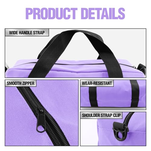Image of Small Tool Bag, Canvas Tool Storage Bag, Large Capacity Multipurpose Zipper Soft Tote Organizer Pouch for Electrician, Plumbing, Gardening,Tools Bags for Men (Purple, 12 Inch)