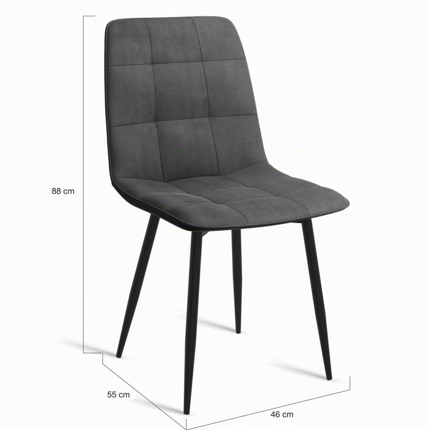 IDMarket - Juego de 4 sillas Mila de terciopelo Mix Color Azul, Gris Claro, Gris Oscuro, Amarillo