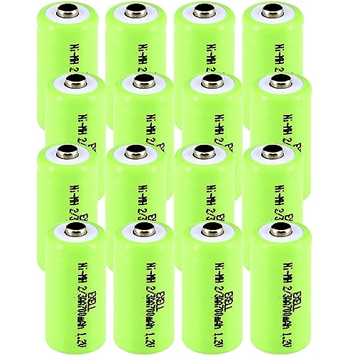 Exell Battery 16PACK 2/3AA NiMH 700mAh 1.2V Button top Rechargeable Battery for Dust Busters, Lascar EL-USB-1-PRO Industrial USB Temperature Data Logger