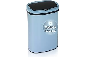 Dkeli Light Blue Kitchen Trash Can: Modern Convenience for Home & Office