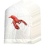 Lobster Bib & Wet Wipe Bundle- 25 Disposable Bibs and 25 Moist Towelettes for Crawfish Boil, Seafood Fest, or Home Dinner Party by AMSCO Disposables