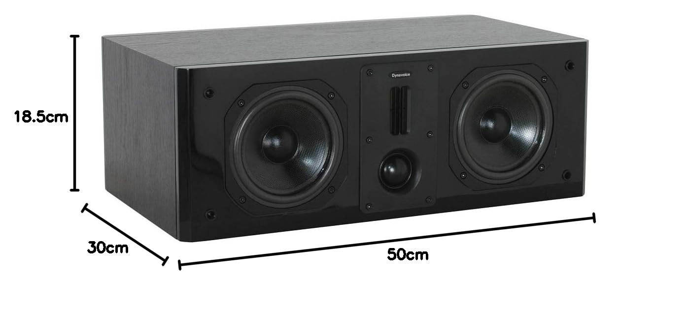 Dynavoice Definition DC-5 Altavoz Central 3 Vías para Cine en Casa | 125W RMS | 36-32000 Hz | Frontal Negro Brillante, Chasis Negro Mate, Rejilla Tela Negra | NO Bluetooth