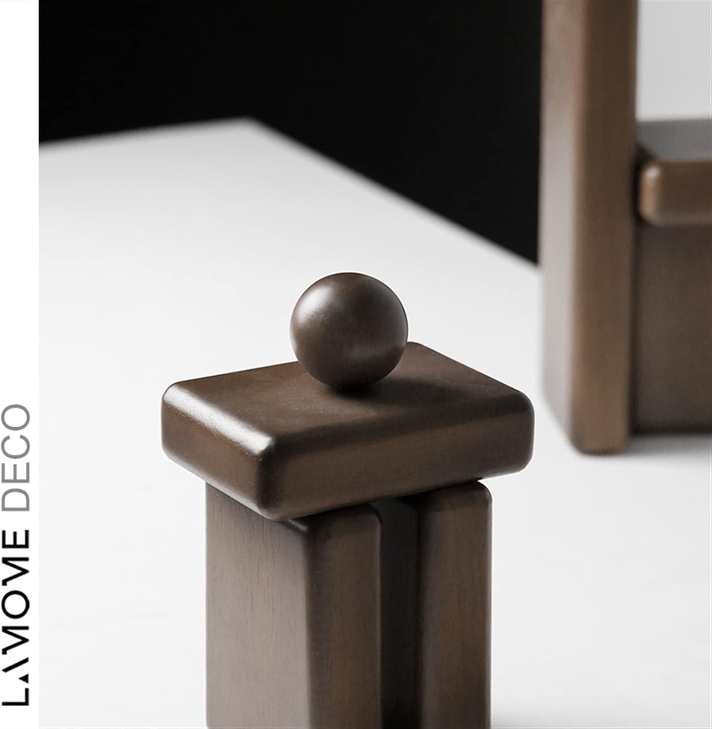 Bookend Support Geometric Decorative Bookends, Modern Wooden for Office Desk, Book Shelf, Room Decor, Home, Stand or Organizer Bookends