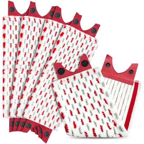 Leyrens 5 Piezas Recambio Fregona, Paño de Repuesto para Fregar Suelos, Microfibra Recambio, Lavable en la Lavadora, para Polvo Manchas Sucias, Atrapa Fácilmente la Suciedad