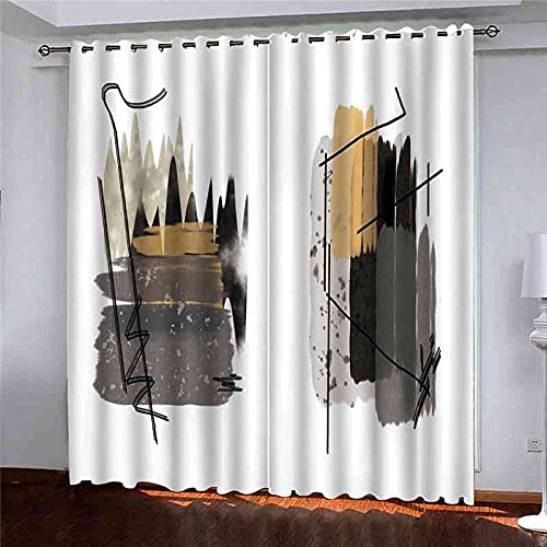 Rideaux occultants art abstrait gris pour sublimer la décoration de votre salon moderne