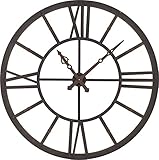 Kare Design Wanduhr Factory LED, moderne, grosse XXL Dekouhr im Vintage-Design mit Beleuchtung, braun, (H/B/T) 121x121x8,5cm