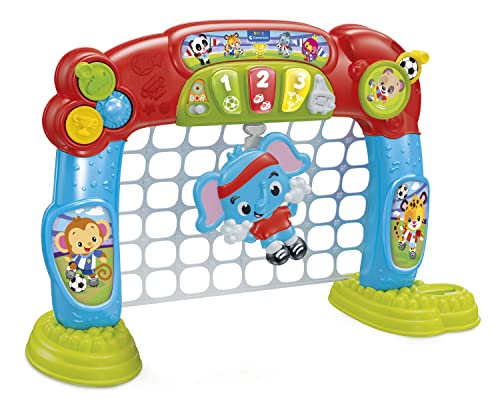Clementoni - 17748 - Tira e Segna Goleador Evolution - Porta da Calcio Parlante per Bambini con Pallone, Gioco Educativo e Interattivo (in Italiano e Inglese), per Bambini 18 Mesi, Made in Italy