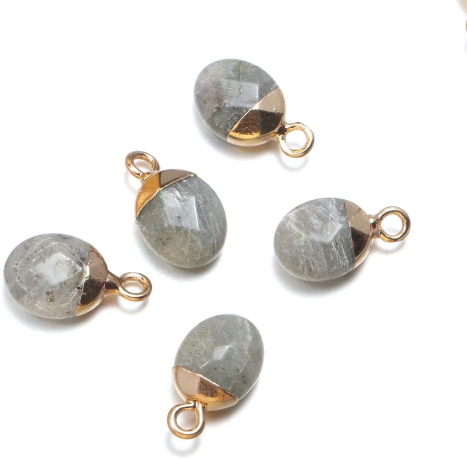 LHJ Natural Stone Pendants Faceted Grape Shape Mix Stone Agate Crystal Turquoise Stone Charms for Jewelry Making Necklace Earrings 10 Pcs - Image 3