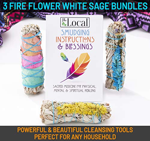 image for JL Local Fire Flowers Sage Smudge Sticks - Sage Bundles - White Sage w