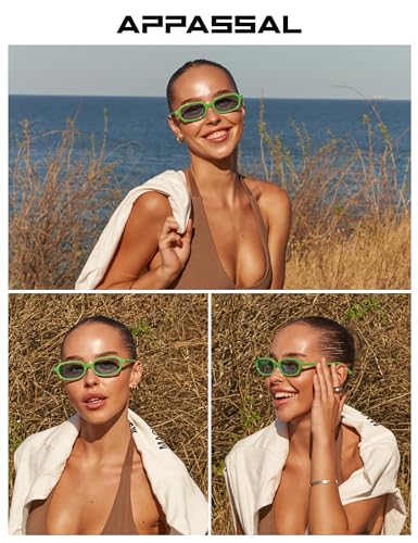 Retro Small Rectangle Sunglasses for Women Men Trendy Narrow Square Sunnies AP3729