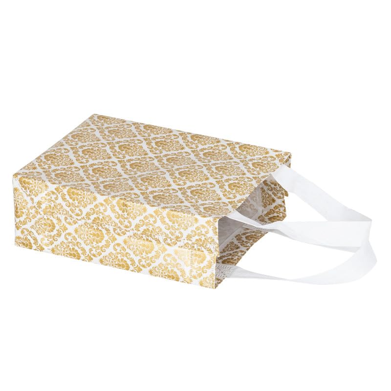 Image of Lavya Festive Special Reusable Non-Woven Laminated Gift Bags, Wedding Gifts, Shagun Lifafa, Mithai, Jewellery, Traditional Gifting Carry Bag (Extra-Small - 6.75x9x3, White, Pack of 50)